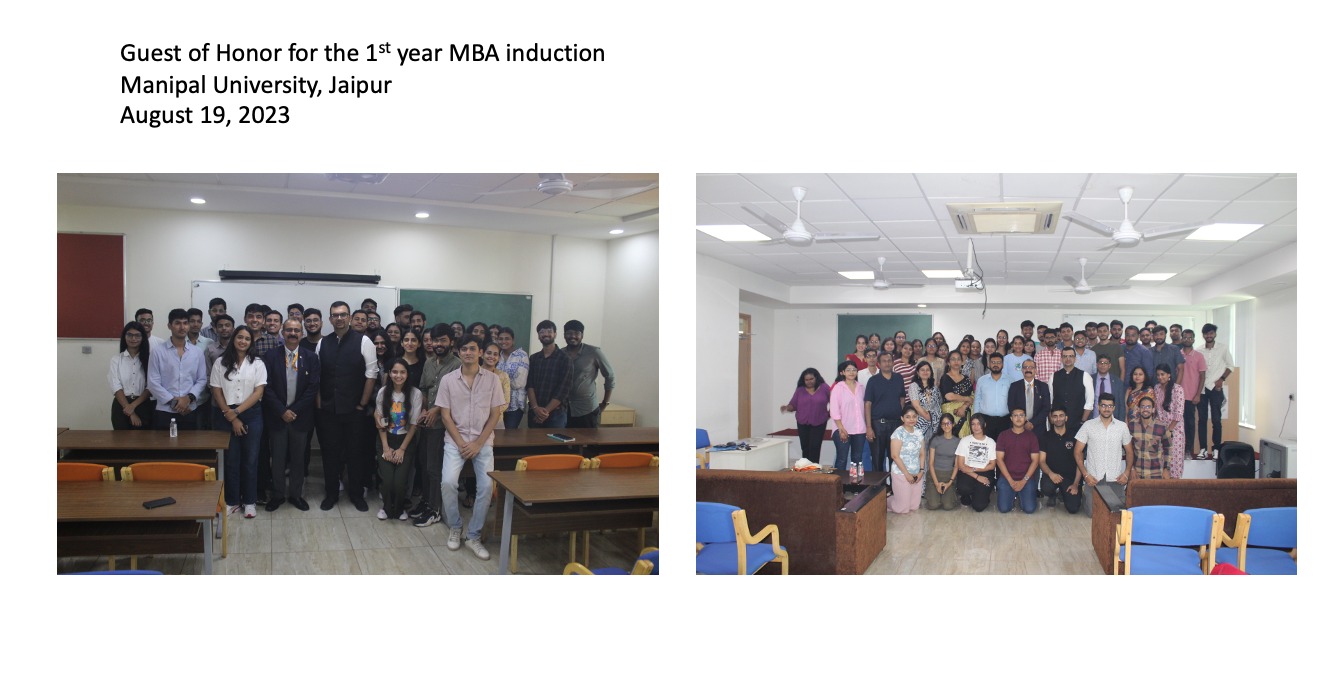 Guest of Honor for the 1st year MBA Induction
